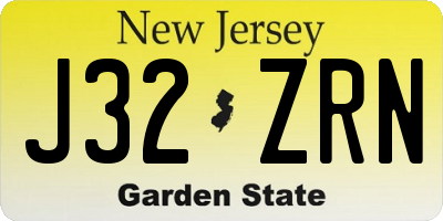 NJ license plate J32ZRN