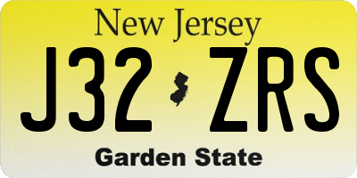 NJ license plate J32ZRS