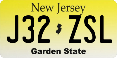 NJ license plate J32ZSL