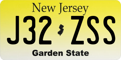 NJ license plate J32ZSS