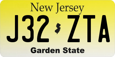 NJ license plate J32ZTA