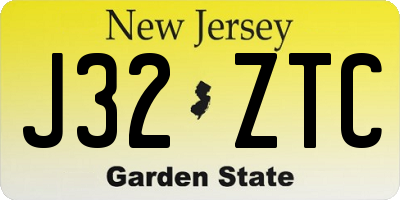 NJ license plate J32ZTC
