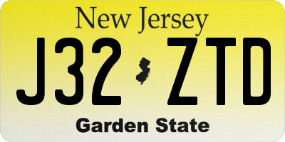 NJ license plate J32ZTD