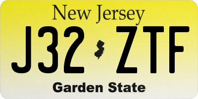 NJ license plate J32ZTF