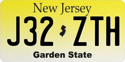 NJ license plate J32ZTH