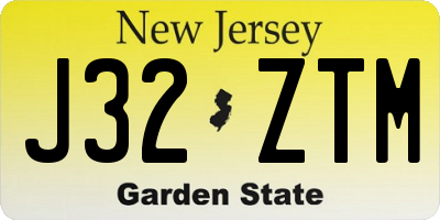 NJ license plate J32ZTM