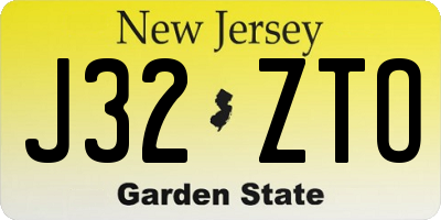 NJ license plate J32ZTO