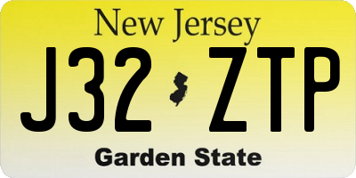 NJ license plate J32ZTP