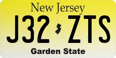 NJ license plate J32ZTS
