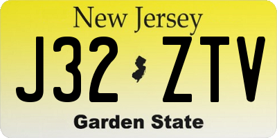 NJ license plate J32ZTV