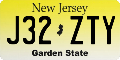 NJ license plate J32ZTY