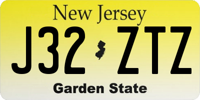 NJ license plate J32ZTZ