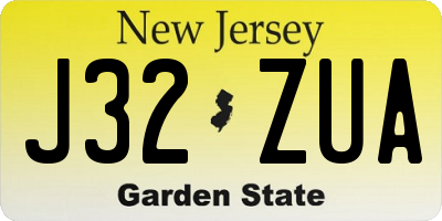 NJ license plate J32ZUA