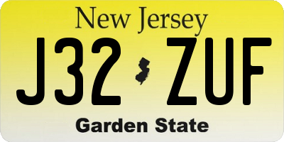 NJ license plate J32ZUF