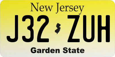 NJ license plate J32ZUH