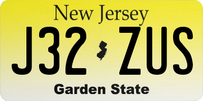 NJ license plate J32ZUS