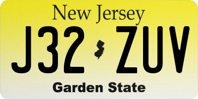 NJ license plate J32ZUV