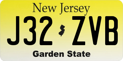NJ license plate J32ZVB
