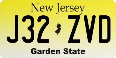 NJ license plate J32ZVD