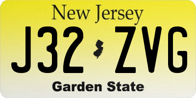 NJ license plate J32ZVG