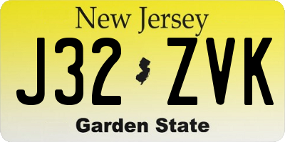 NJ license plate J32ZVK