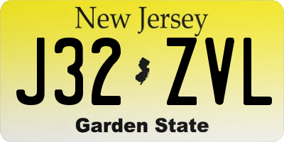 NJ license plate J32ZVL