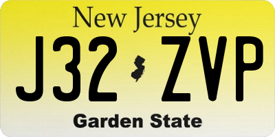 NJ license plate J32ZVP
