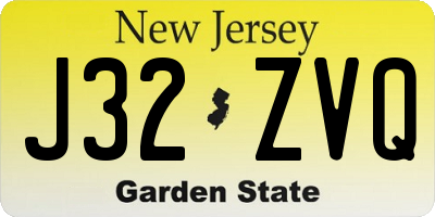 NJ license plate J32ZVQ