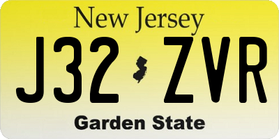 NJ license plate J32ZVR