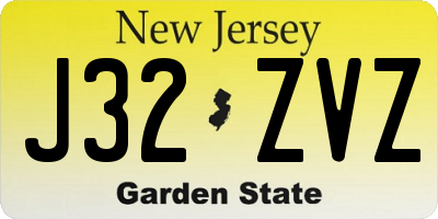 NJ license plate J32ZVZ