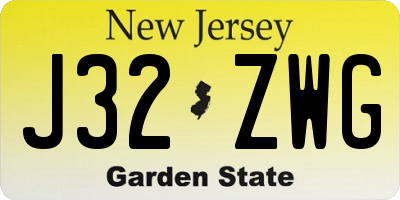 NJ license plate J32ZWG
