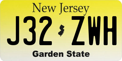 NJ license plate J32ZWH