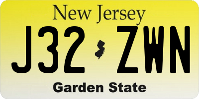 NJ license plate J32ZWN