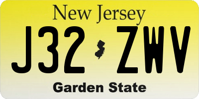 NJ license plate J32ZWV