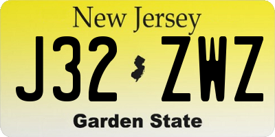 NJ license plate J32ZWZ