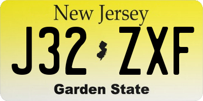 NJ license plate J32ZXF