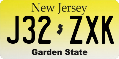 NJ license plate J32ZXK