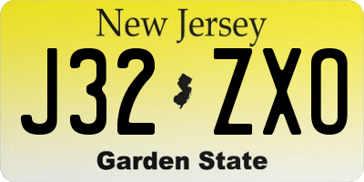 NJ license plate J32ZXO