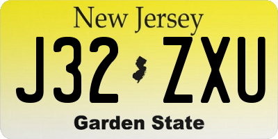 NJ license plate J32ZXU