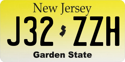 NJ license plate J32ZZH