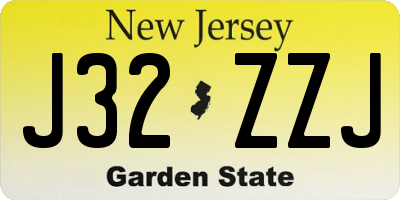NJ license plate J32ZZJ