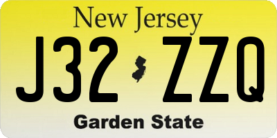 NJ license plate J32ZZQ