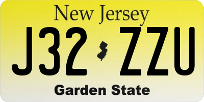 NJ license plate J32ZZU