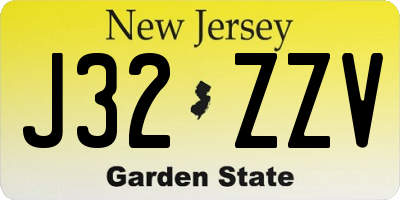 NJ license plate J32ZZV