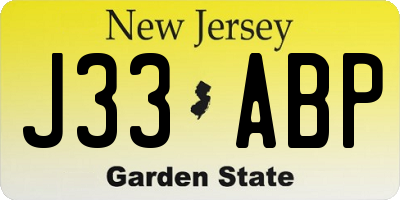NJ license plate J33ABP