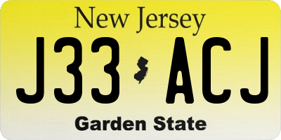 NJ license plate J33ACJ