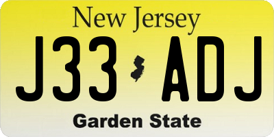NJ license plate J33ADJ