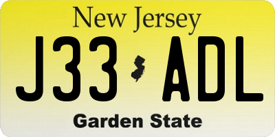 NJ license plate J33ADL