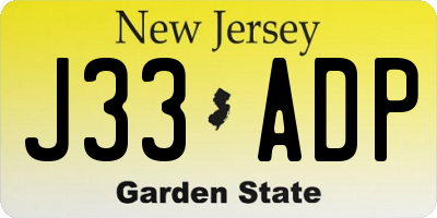NJ license plate J33ADP