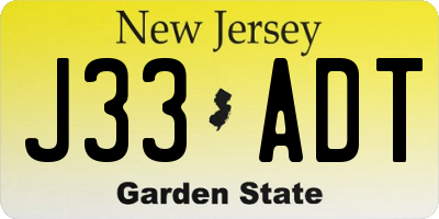 NJ license plate J33ADT